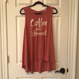 White and orange striped Tank top